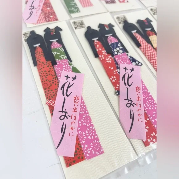 20 Vintage Japanese Style Origami Paper Geisha Doll Bookmarks New - Picture 2 of 10